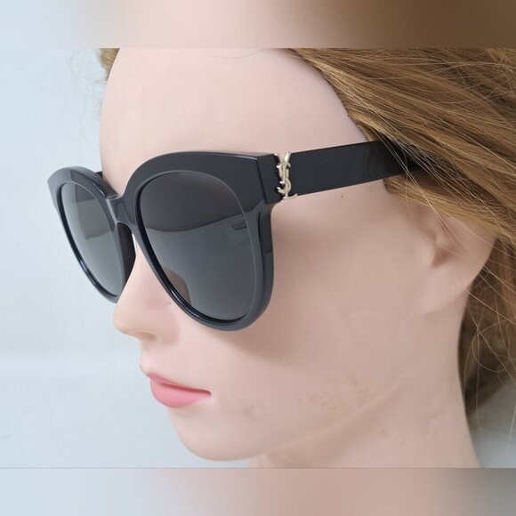Saint Laurent Women\'s Sunglasses Black Gold YSL Temple Logo SL M29 003 52-21-140 main image 9